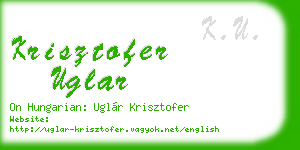 krisztofer uglar business card